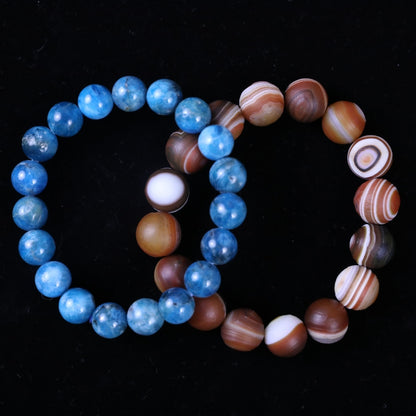 Mercury Calming Sapphire Bracelet & Jupiter Meditation Frosted Agate Bracelet puretibetan