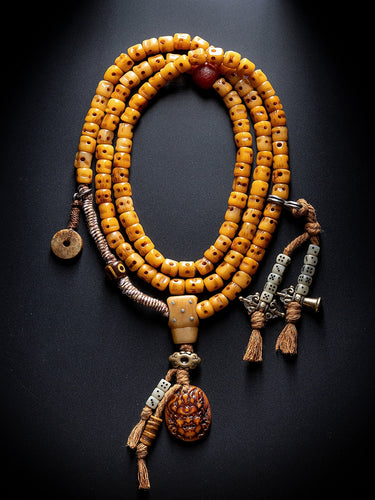 Charnel Ground Guardian Yak Bone Prayer Bracelet