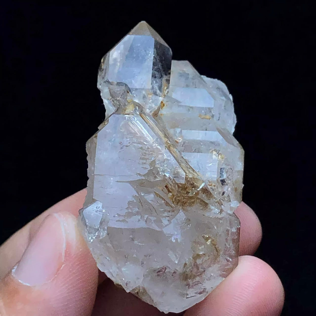 Himalayan Raw Quartz Crystal Yellow Mud Skeleton Castle