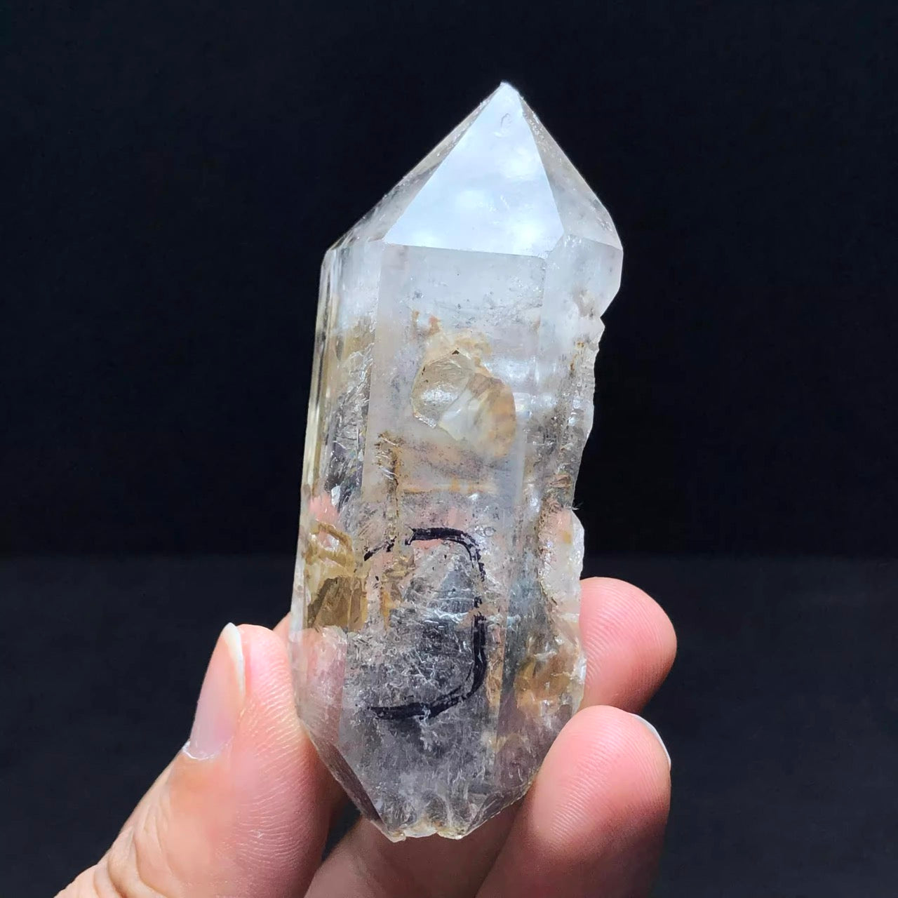 Himalayan Raw Quartz Crystal Yellow Mud Skeleton Castle