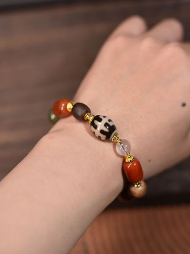 Guardian Power Dzi & Gemstone Bracelet