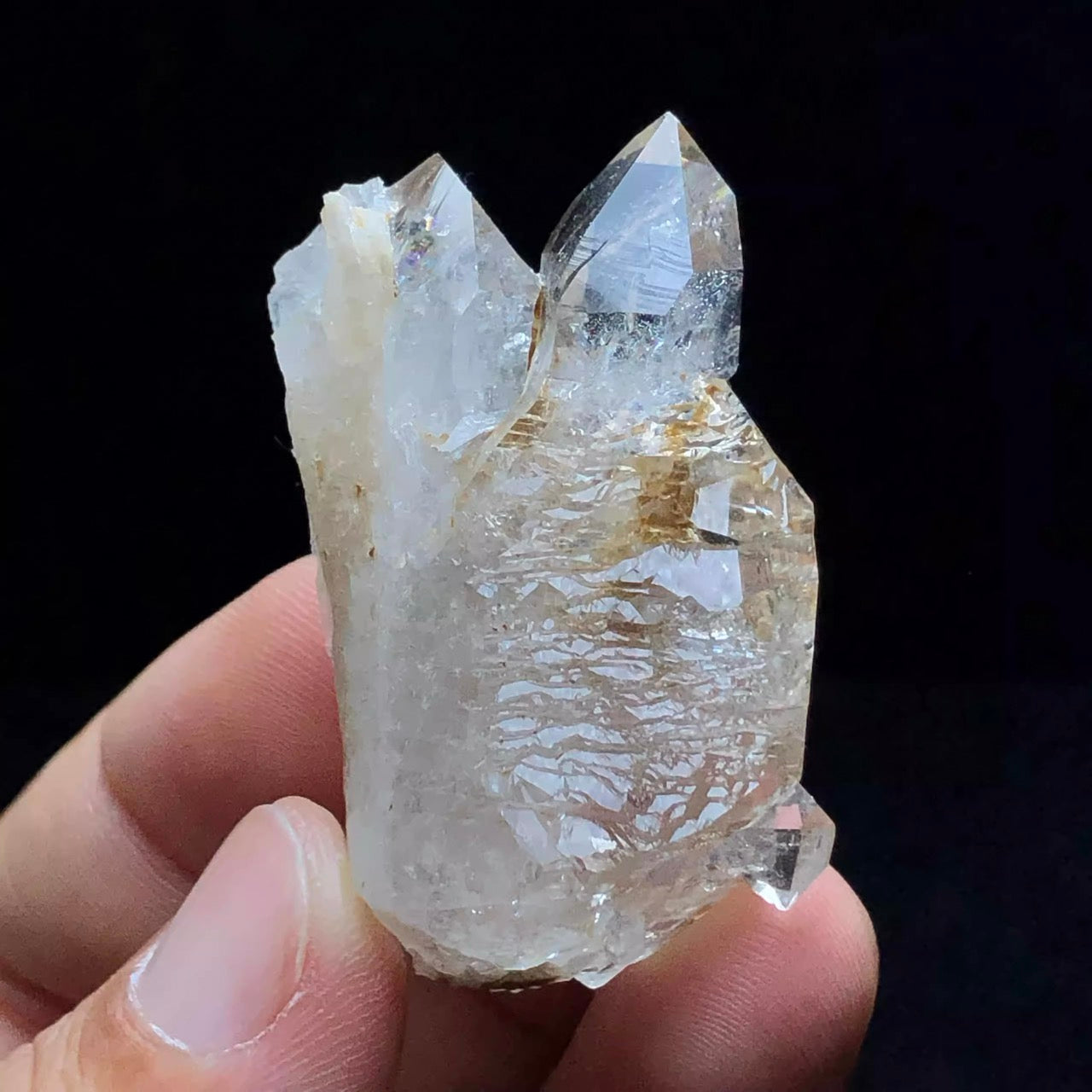 Himalayan Raw Quartz Crystal Yellow Mud Skeleton Castle