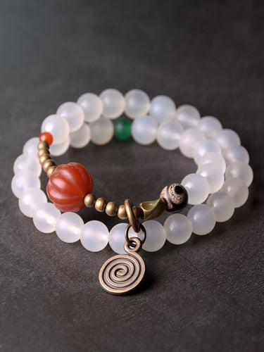 Spiral Harmony Agate Bracelet – Purity and Protection