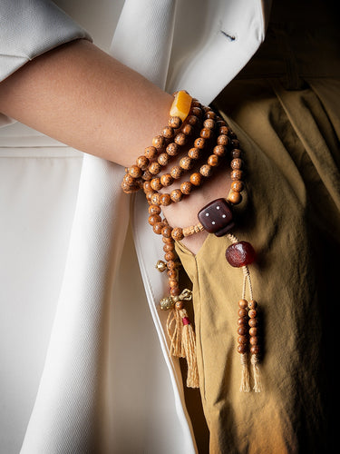 Tibetan Star Moon Bodhi Blessing Mala Bracelet