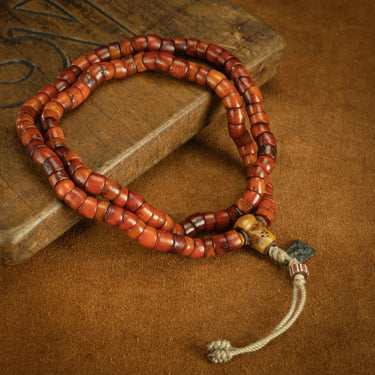 Qing Dynasty 108-Bead Jade-Transformed Mala from Tibet