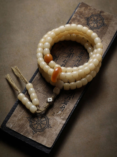 Natural White Jade Bodhi Bead Bracelet & Necklace – With Protective Energy