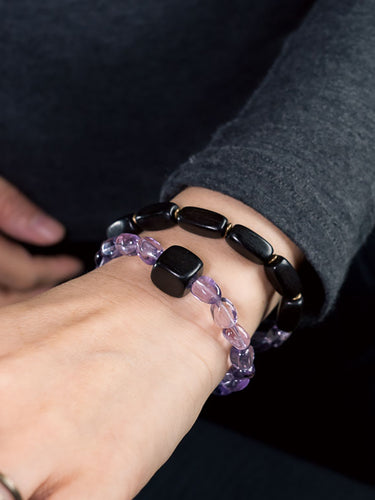 Shadowguard Rhythm Amethyst & Ebony Bracelet