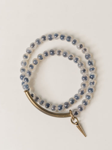 Guardian Agate Protection Bracelet with Brass Charm