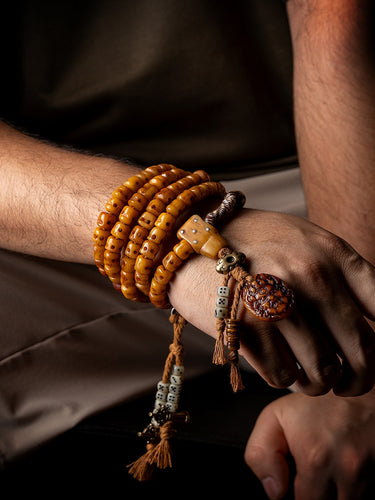 Charnel Ground Guardian Yak Bone Prayer Bracelet