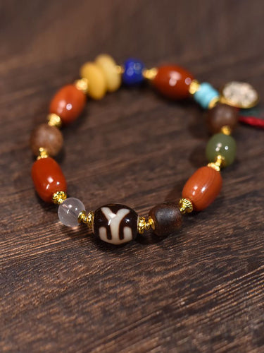 Guardian Power Dzi & Gemstone Bracelet