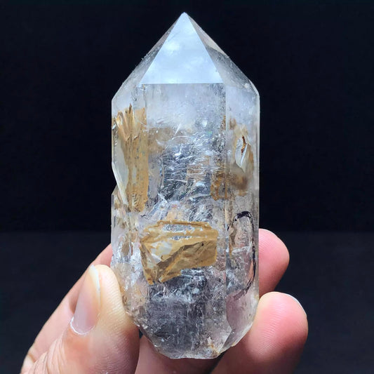 Himalayan Raw Quartz Crystal Yellow Mud Skeleton Castle