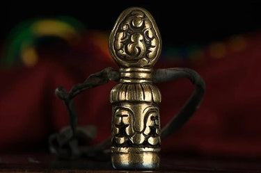 Antique Copper Dharma Seal from Tibet