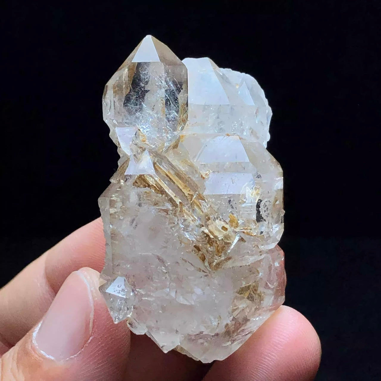 Himalayan Raw Quartz Crystal Yellow Mud Skeleton Castle