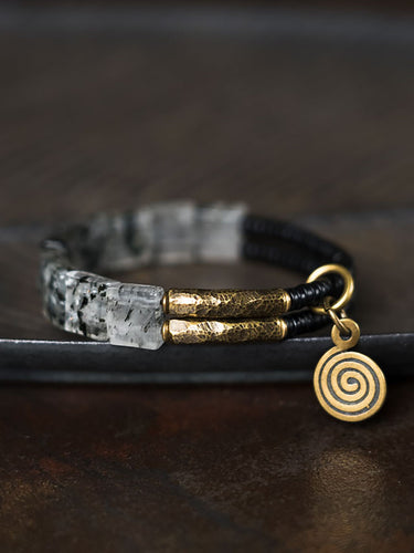 Eternal Clarity Obsidianwood & Super Seven Crystal Bracelet