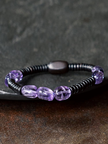 Guardian Eclipse Amethyst & Ebony Wood Protection Bracelet