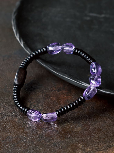 Guardian Eclipse Amethyst & Ebony Wood Protection Bracelet