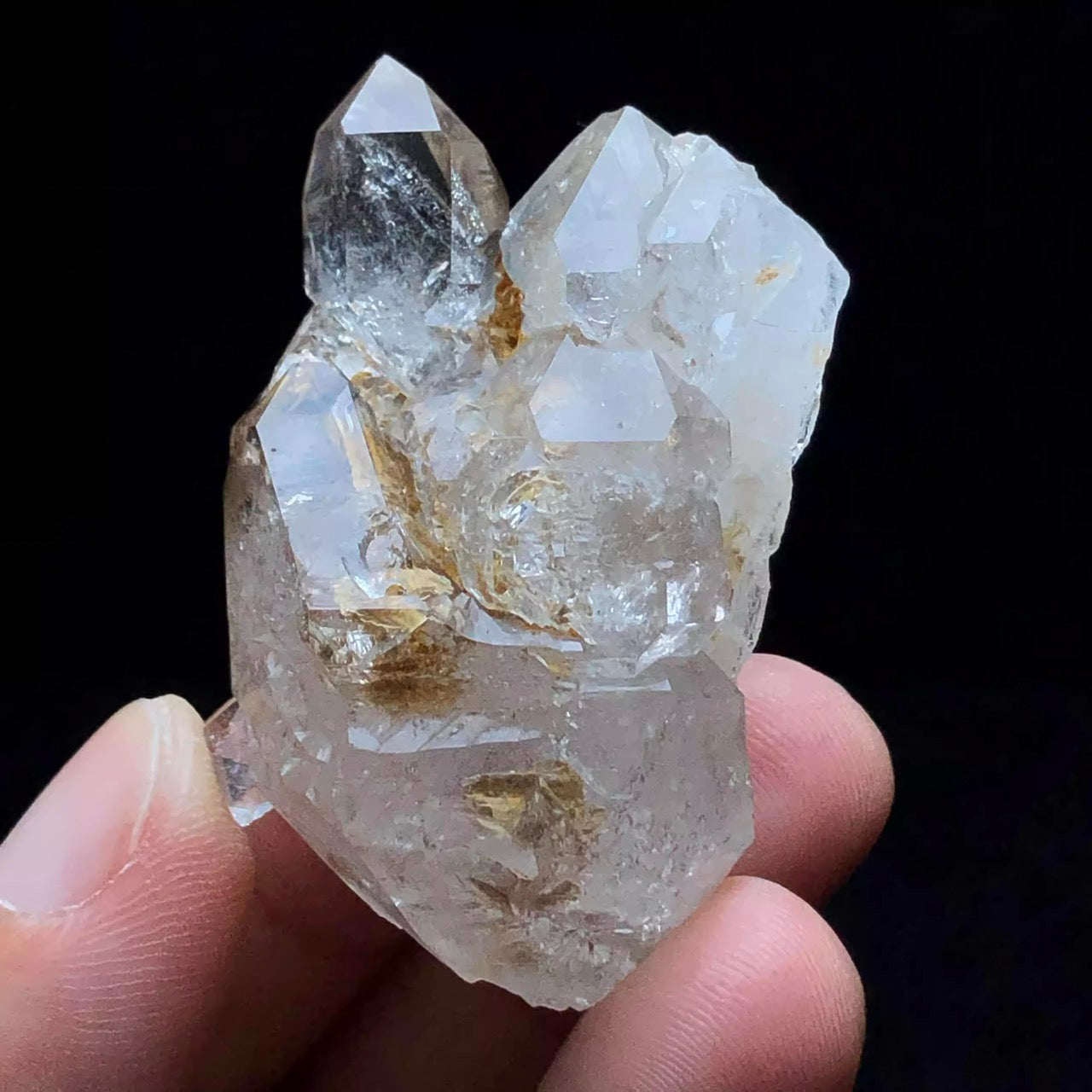 Himalayan Raw Quartz Crystal Yellow Mud Skeleton Castle