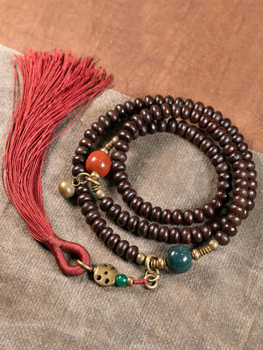 Bodhi Wisdom & Protection Necklace with Brass Accents