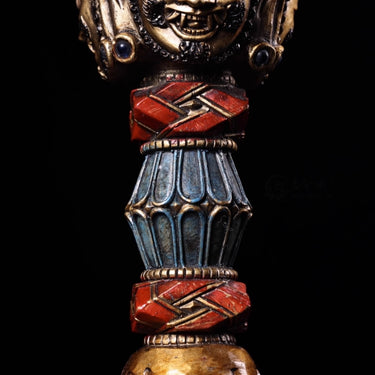 莲花生大师——三面普巴金刚杵密宗法器 puretibetan