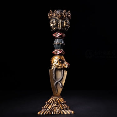 莲花生大师——三面普巴金刚杵密宗法器 puretibetan