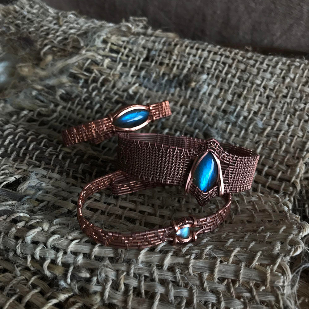 Enduring Wealth Lasting Labradorite Copper Bracelet