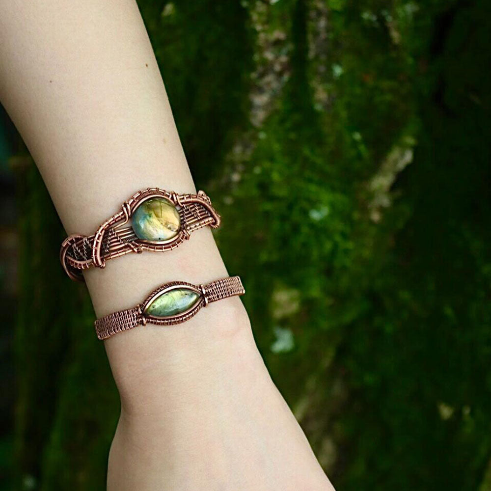 Enduring Wealth Lasting Labradorite Copper Bracelet