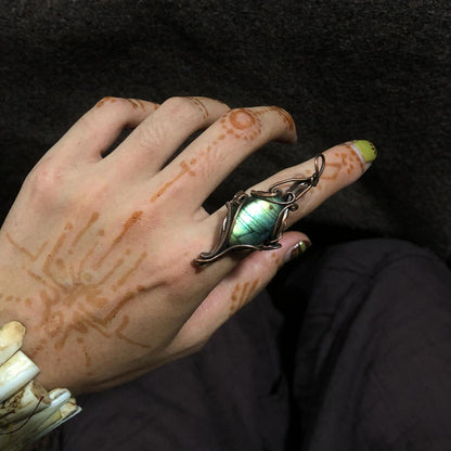 Radiance of Lucky Spirit Labradorite Sterling Silver Rings