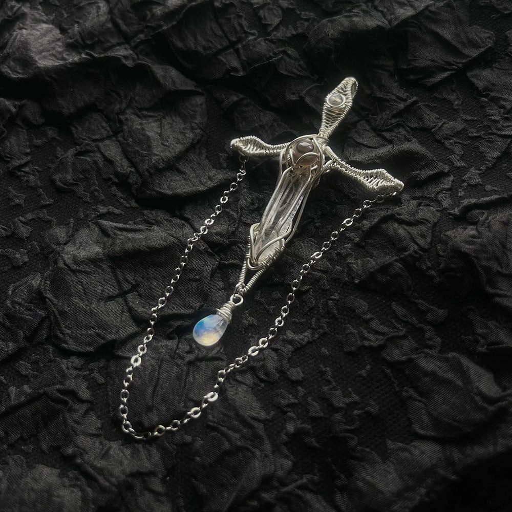 Sentinel of Light Guardian Clear Quartz Crystal Pendant