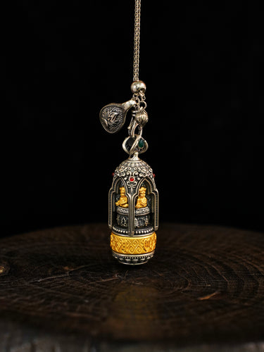 Boundless Fortune Four Direction Jambhala Silver Pendant