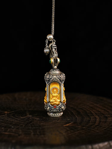 Eternal Harmony Four Direction Buddha Silver Pendant