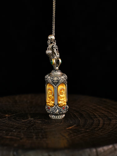 Eternal Harmony Four Direction Buddha Silver Pendant