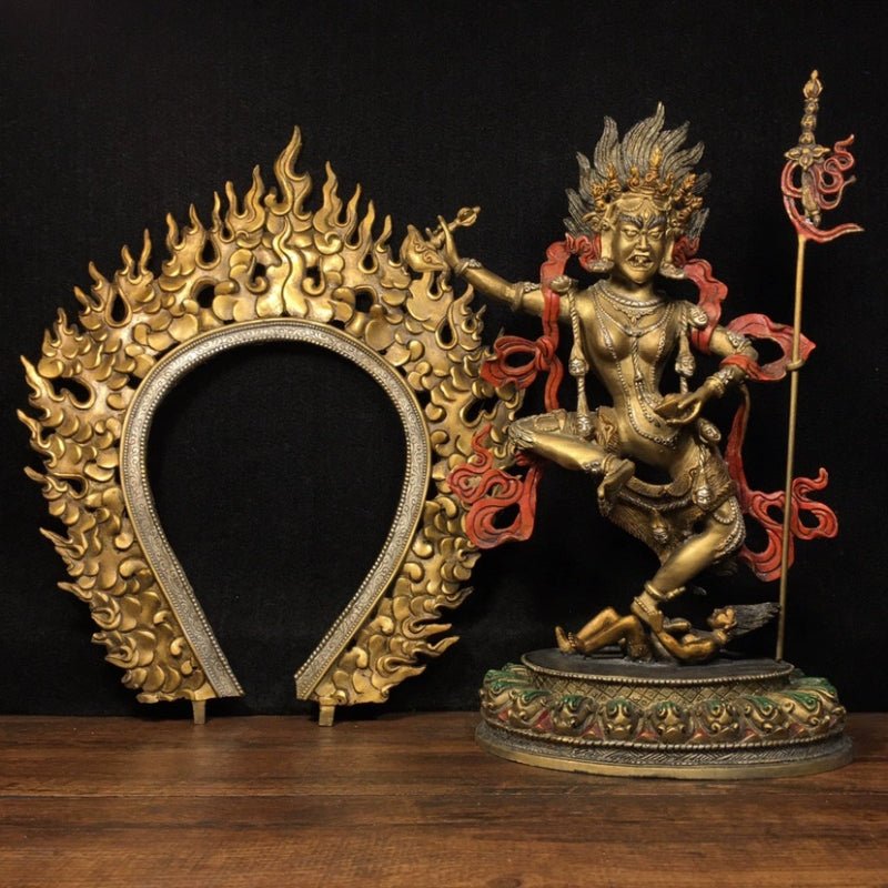 Vajravārāhī WEALTH Brass Gilt Tibetan Statue puretibetan