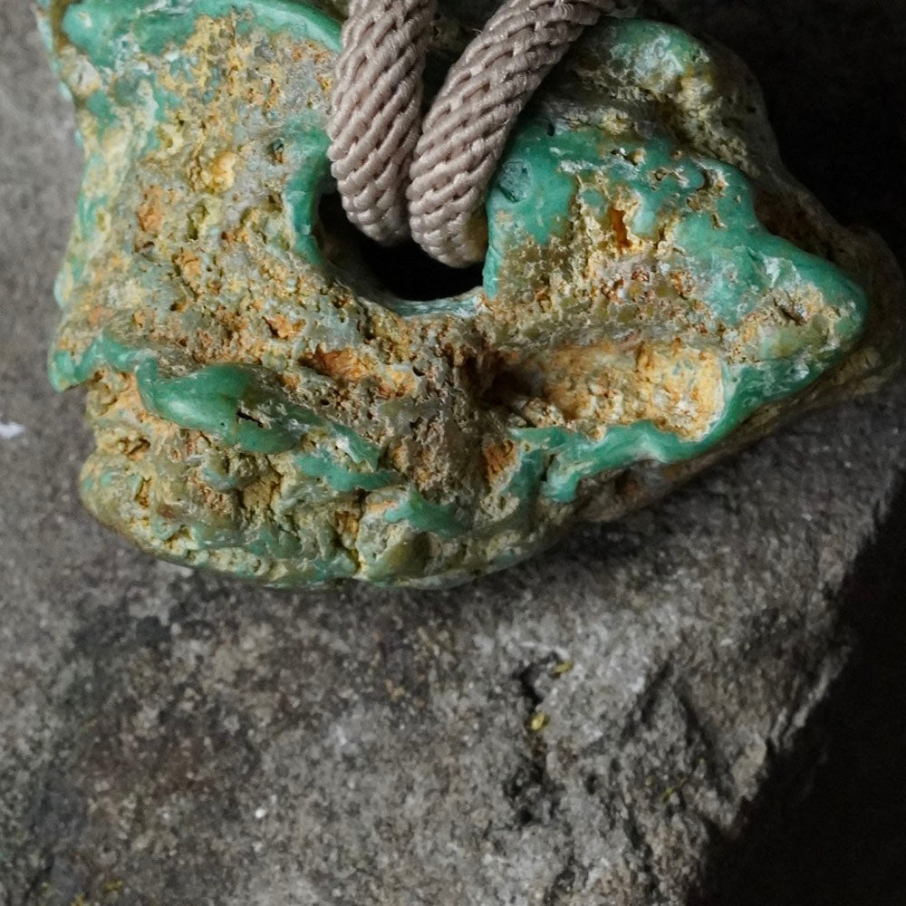 Defended Wealth Shield Unique Raw Turquoise Pendant