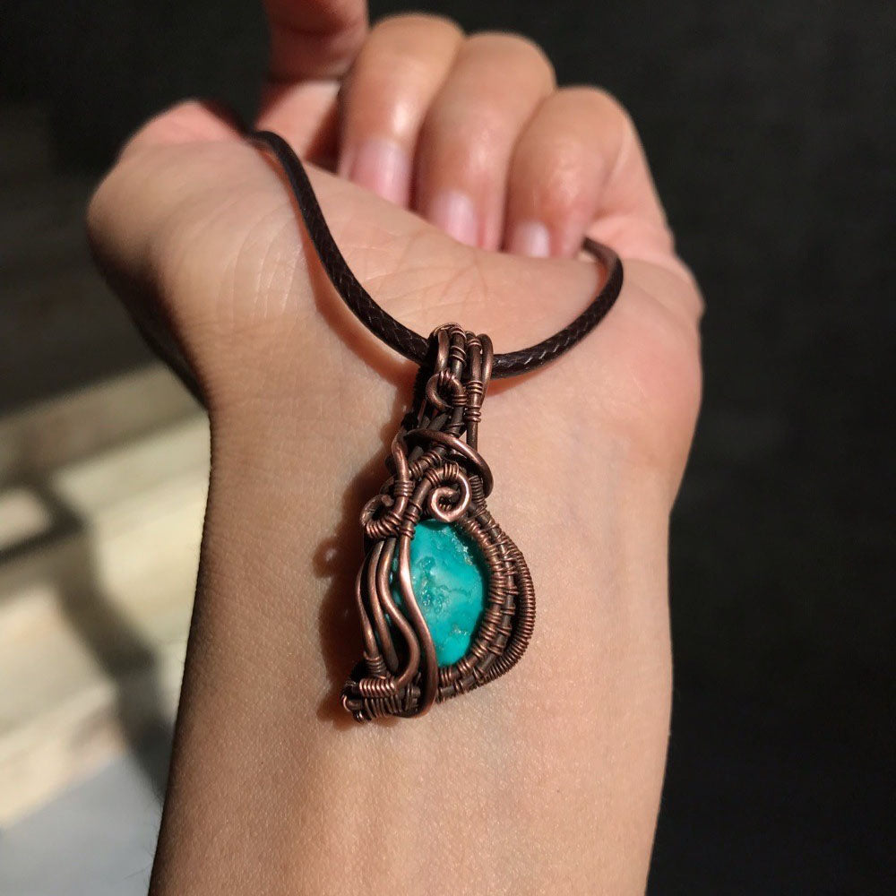 Evident Wealth Apparent Unique Raw Turquoise Pendant