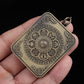 Shakyamuni Buddha Tibetan Thangka Pendant with Eight Auspicious Tibetan Signs Shell puretibetan