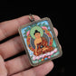 Shakyamuni Buddha Tibetan Thangka Pendant with Eight Auspicious Tibetan Signs Shell puretibetan