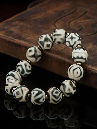 Multi-Totem Dzi Bracelet– Spiritual Protection and Energy Balance