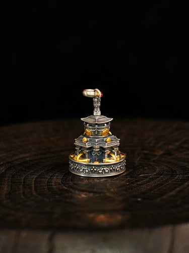 Tranquil Wisdom Mandala Silver Pendant