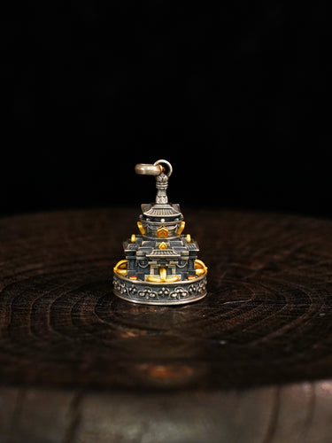 Tranquil Wisdom Mandala Silver Pendant