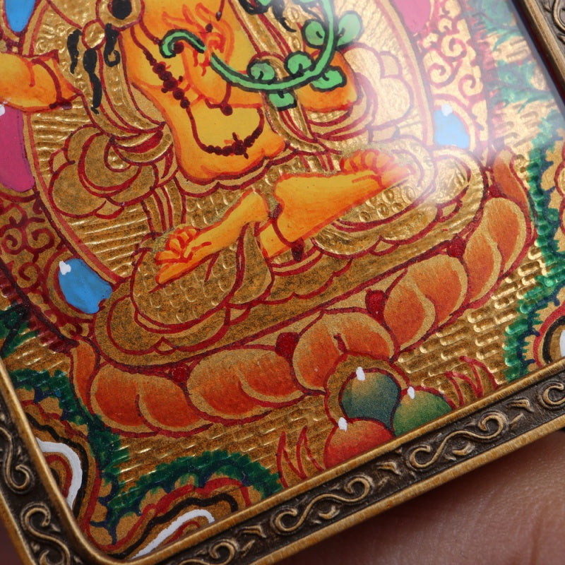 Manjushri Bodhisattva Tibetan Thangka Pendant puretibetan