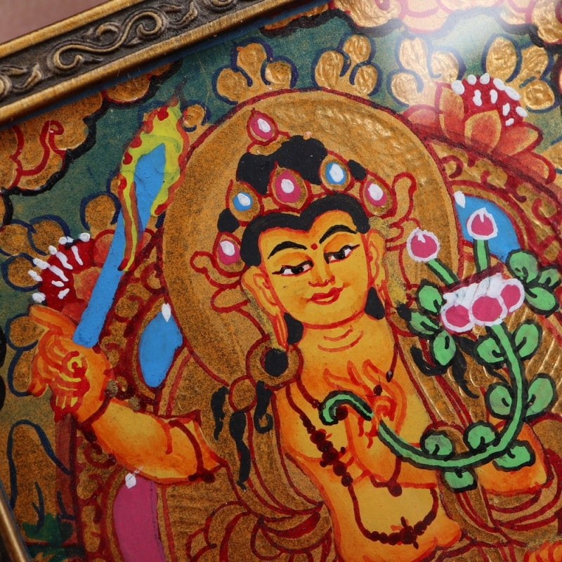 Manjushri Bodhisattva Tibetan Thangka Pendant puretibetan