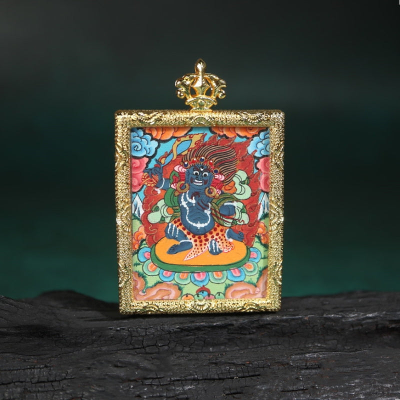 Vajrapani Tibetan Thangka Pendant Gilding Craft puretibetan