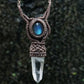 The Force Energy Inlaid gems Wax Rope Crystal Pendant