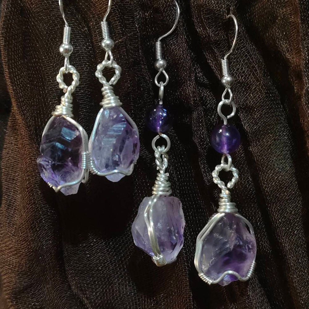 Spiritual Wisdom Flow Amethyst Earrings