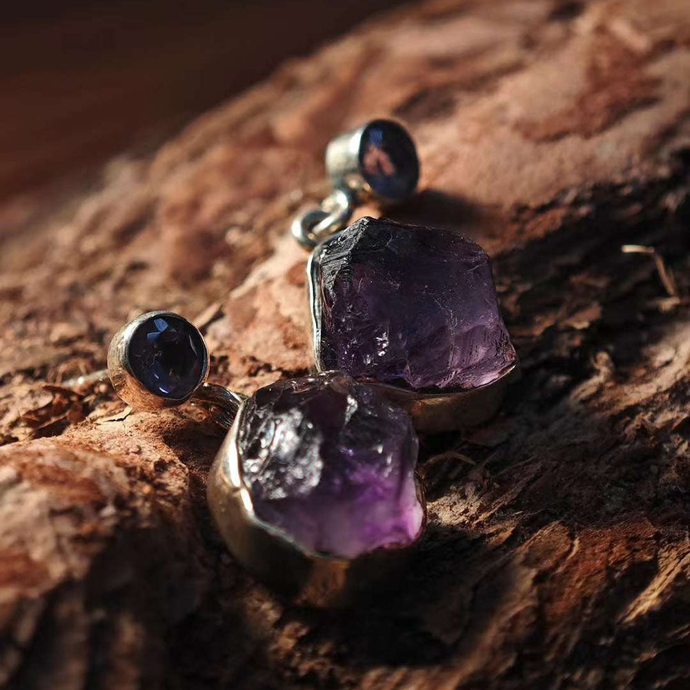 Spiritual Wisdom Flow Amethyst Earrings