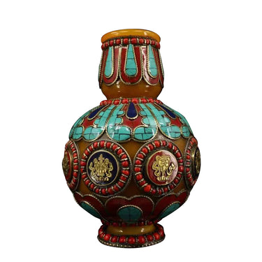 Yellow Jambhala FORTUNE Eight Auspicious Bottle for Eliminating Poverty puretibetan