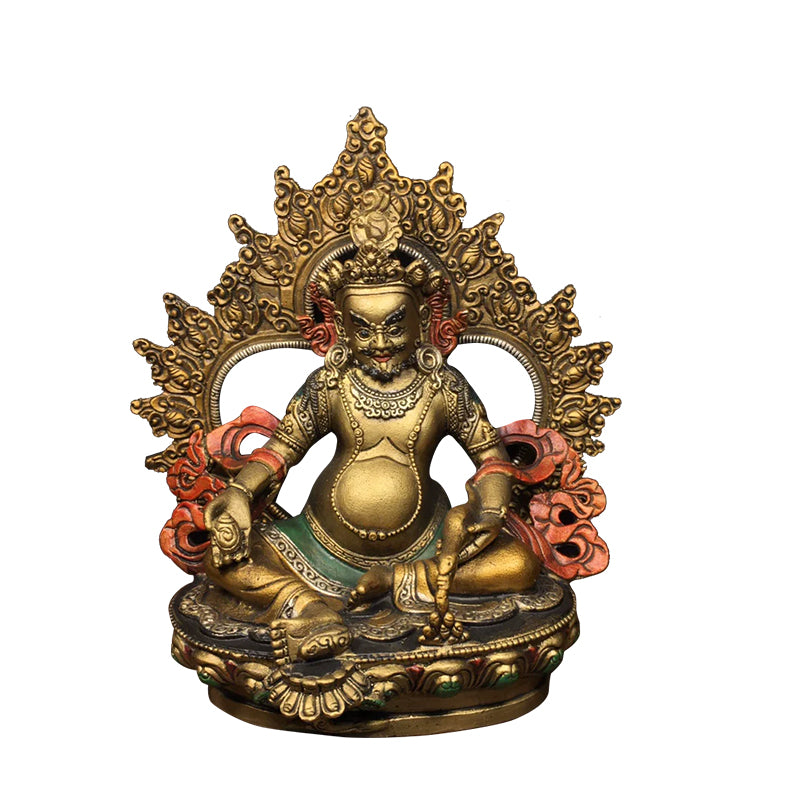 Yellow Jambhala FORTUNE Tibetan Statue for Eliminating Poverty puretibetan