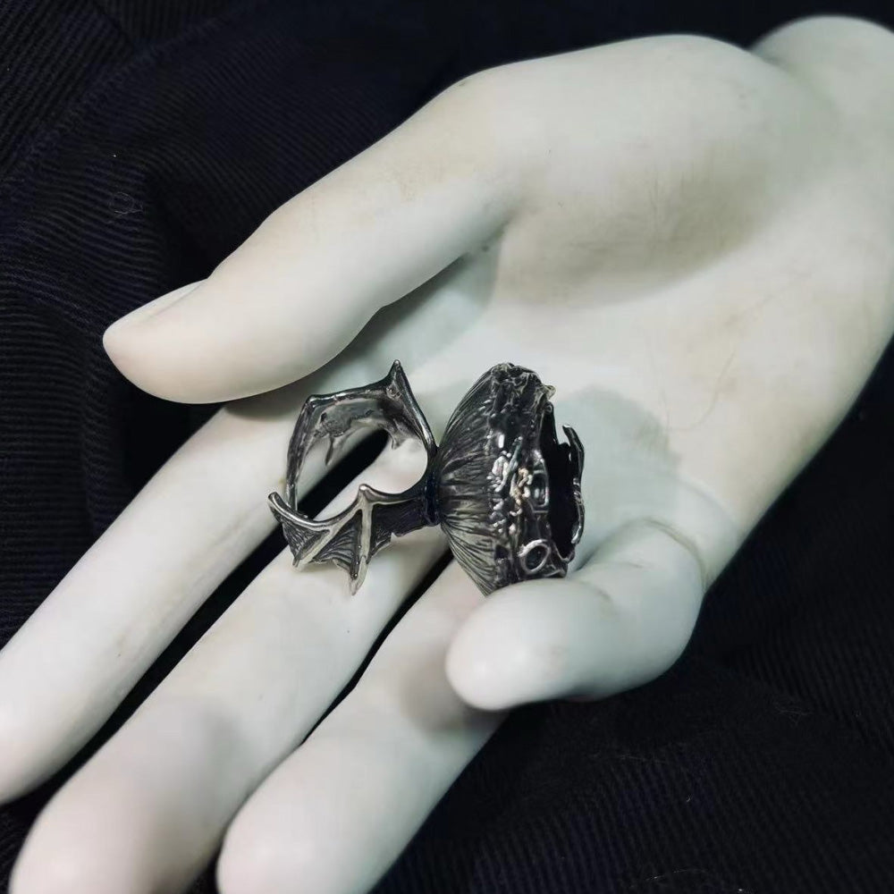 Dark Moon Guardian Sterling Silver Ring