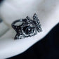 Triad Guardian Evil Eye Agate Sterling Silver Rings