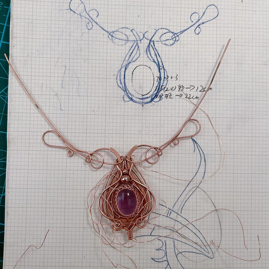 Regal Whisper Amethyst Copper Pendant